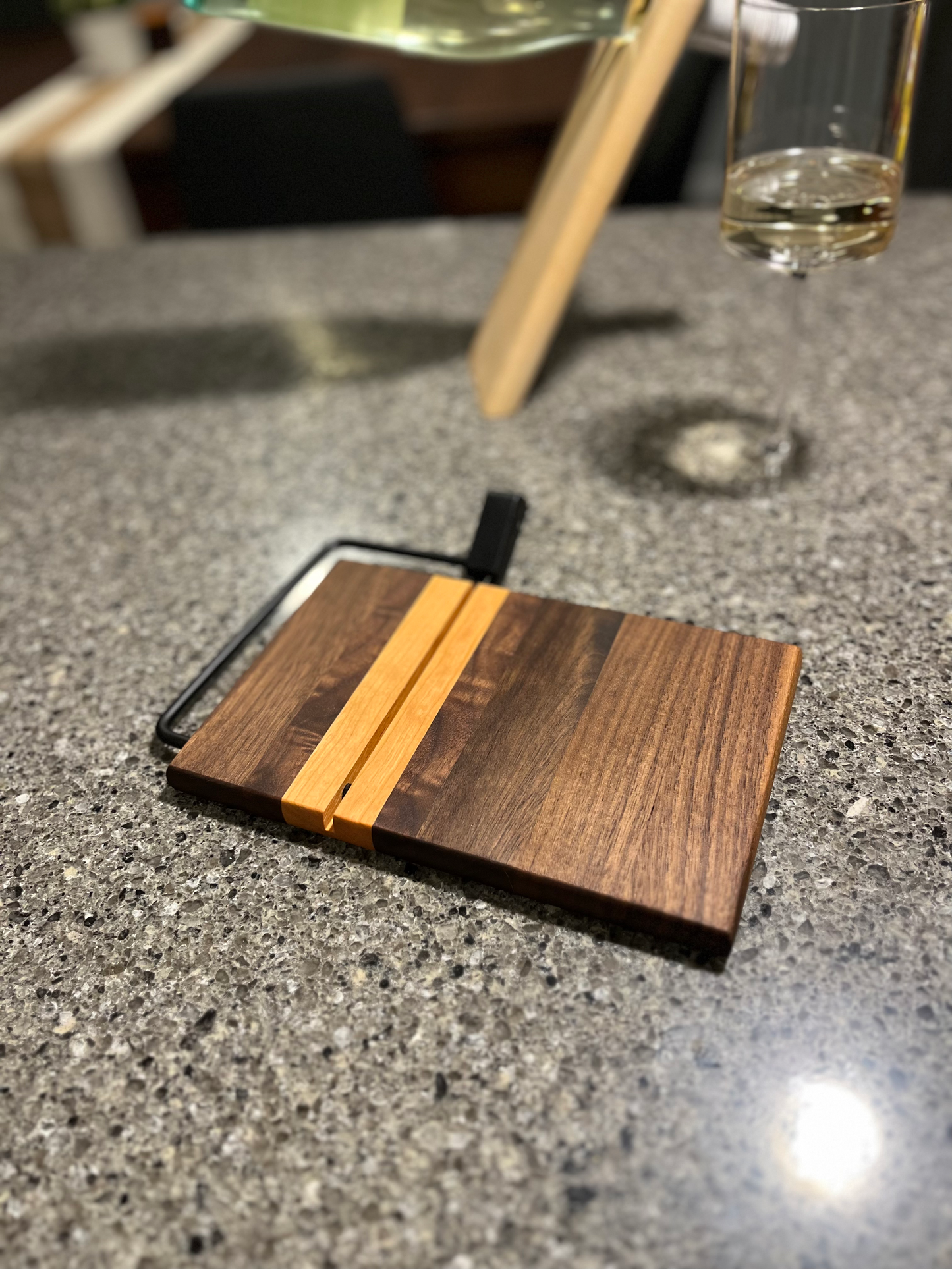 Charcuterie Bundle - Charcuterie Board, Cheese Slicer Board, Wine Stand, and Board Finish