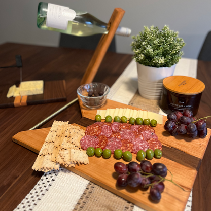 Charcuterie Bundle - Charcuterie Board, Cheese Slicer Board, Wine Stand, and Board Finish